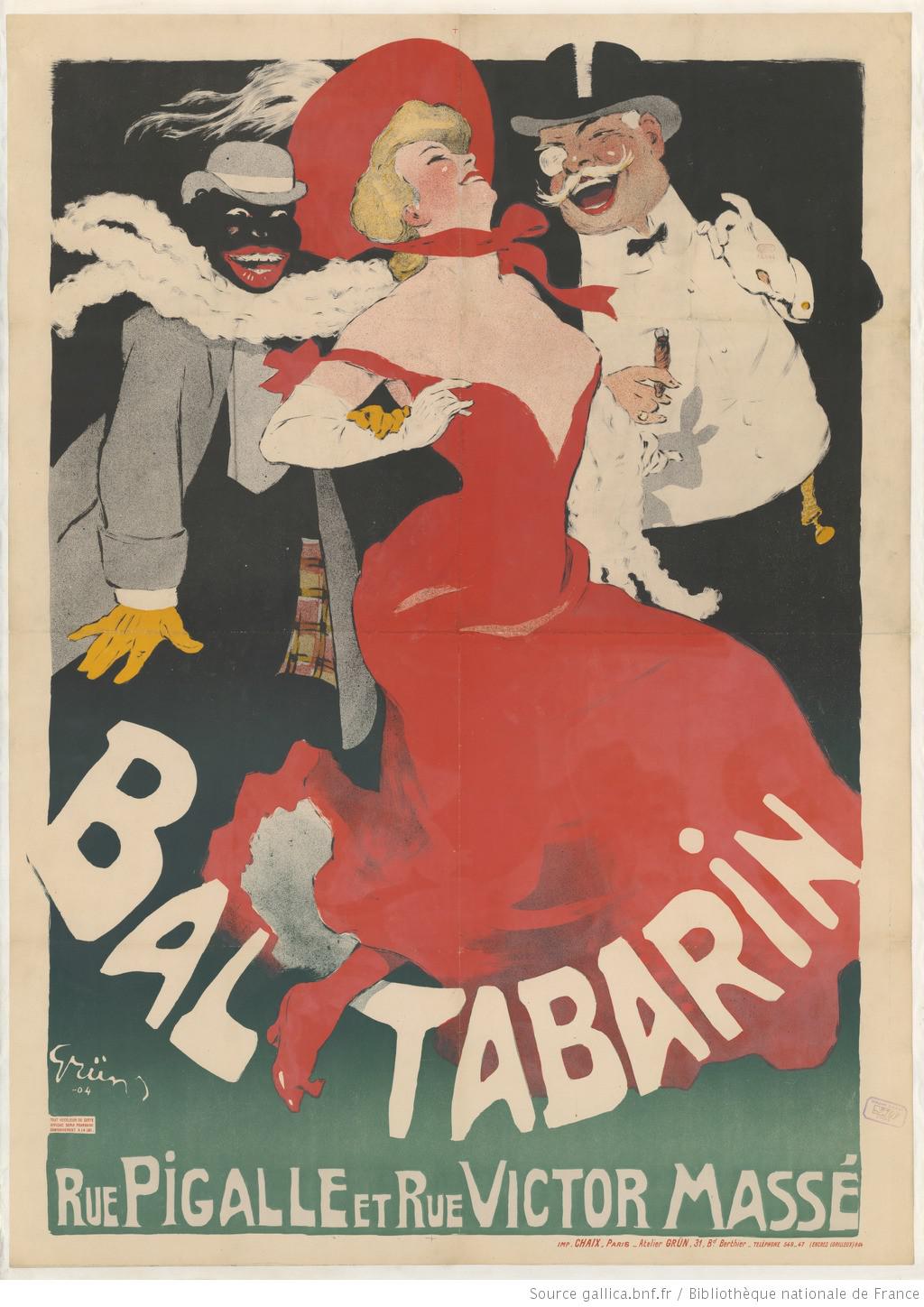 affiche du bal Tabarin, d'avant guerre